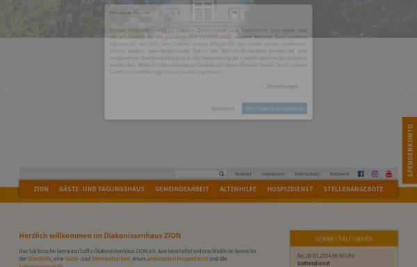 Vorschau von www.zion.de, Sächsisches Gemeinschafts-Diakonissenhaus 