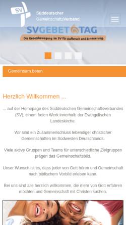 Vorschau der mobilen Webseite sv-web.de, Süddeutscher Gemeinschaftsverband e.V.