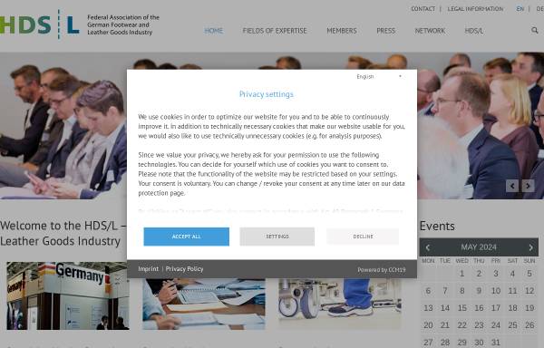 Vorschau von hdsl.eu, Hauptverband der Deutschen Schuhindustrie e. V. - HDS