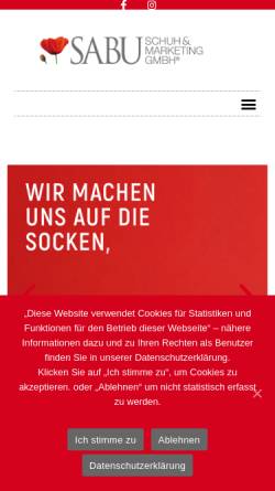 Vorschau der mobilen Webseite www.sabu-verbundgruppe.de, Sabu - Schuh und Marketing GmbH
