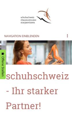 Vorschau der mobilen Webseite www.schuhschweiz.ch, Schweizerischer Schuhhändler-Verband