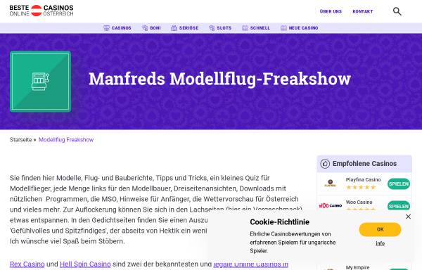 Vorschau von www.modellflug-freakshow.at, Manfreds Modellflug-Freakshow