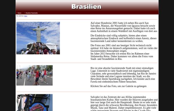 Vorschau von www.mimpiindah.de, Urlaubsreise nach Brasilien [Reinhard Witt]