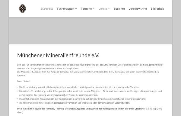 Vorschau von www.mineralienfreunde.de, Münchener Mineralienfreunde e.V. (MM)