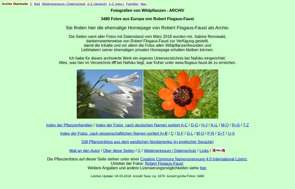 Vorschau von www.flogaus-faust.de, Fotografien von Wildpflanzen