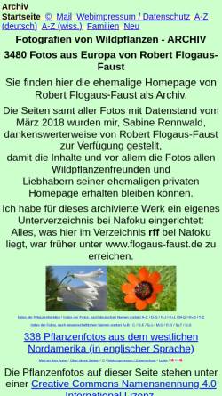 Vorschau der mobilen Webseite www.flogaus-faust.de, Fotografien von Wildpflanzen