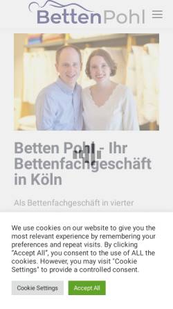 Vorschau der mobilen Webseite www.betten-pohl.com, Betten Pohl