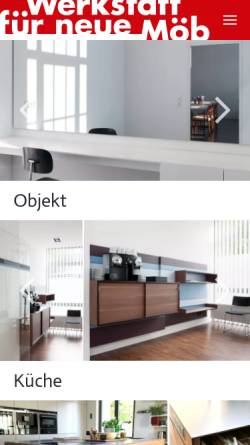 Vorschau der mobilen Webseite wfnm.de, Werkstatt für neue Möbel, Schreinerei und Innenausbau