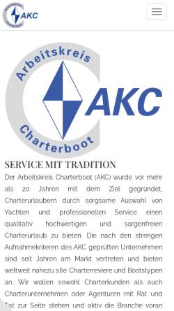 Vorschau der mobilen Webseite www.charterboot.net, Arbeitskreis Charterboot (AKC)