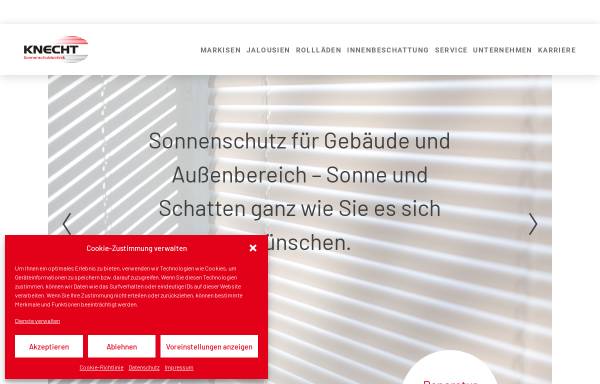 Vorschau von www.knecht-sonnenschutz.de, D.Knecht GmbH