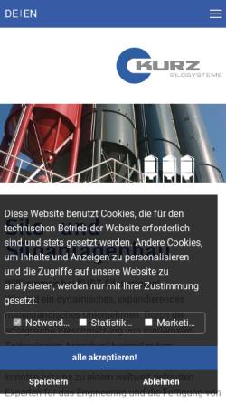 Vorschau der mobilen Webseite kurz-silosysteme.de, Kurz- Silosysteme