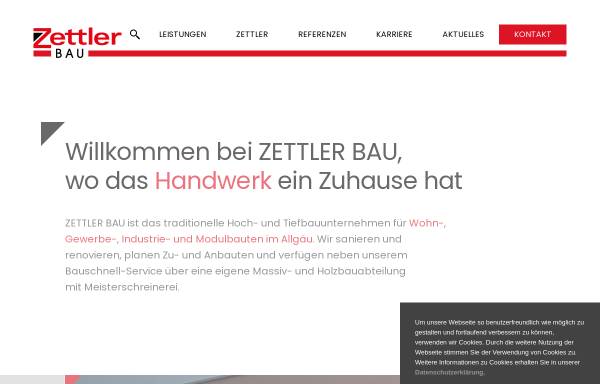 Vorschau von www.zettler-bau.de, Zettler GmbH