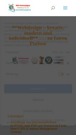 Vorschau der mobilen Webseite www.wdhomepages.de, WD - Homepages