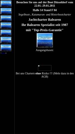 Vorschau der mobilen Webseite www.jachtcharter-balearen.de, Jachtcharter Balearen