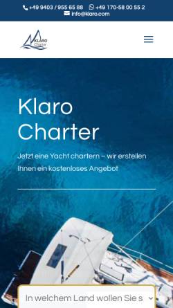 Vorschau der mobilen Webseite www.klaro.com, Klaro Charter