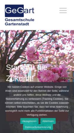 Vorschau der mobilen Webseite gegart.de, Gesamtschule Gartenstadt