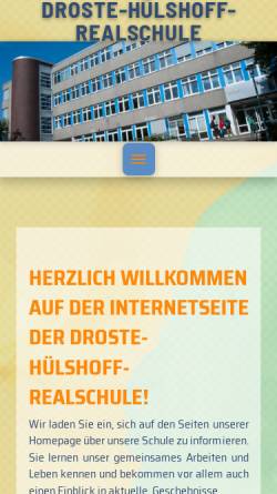 Vorschau der mobilen Webseite www.droste-huelshoff-realschule.de, Droste-Hülshoff-Realschule