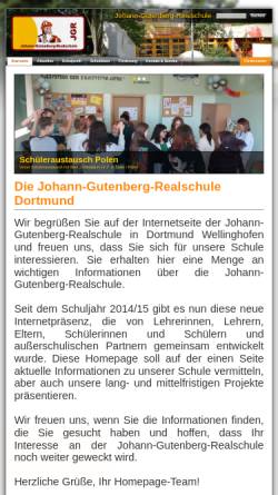 Vorschau der mobilen Webseite www.jgr-dortmund.de, Johann Gutenberg Realschule