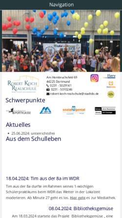 Vorschau der mobilen Webseite www.rkrdo.de, Robert-Koch-Realschule