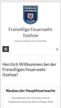 Vorschau der mobilen Webseite www.feuerwehr-itzehoe.de, Freiwillige Feuerwehr Stadt Itzehoe