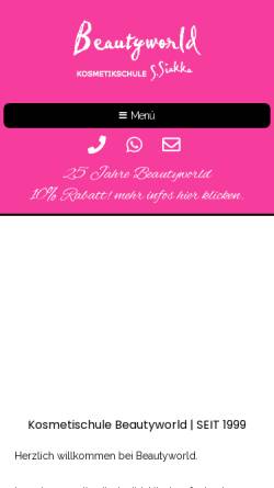 Vorschau der mobilen Webseite www.kosmetikschule-dortmund.de, Kosmetikschule Beautyworld