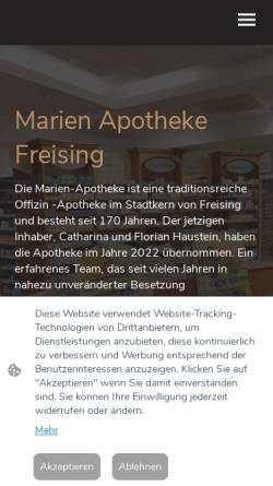 Vorschau der mobilen Webseite www.marien-apotheke-freising.de, Marien-Apotheke