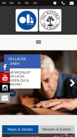 Vorschau der mobilen Webseite www.oli-lacke.de, Oli Lacke GmbH
