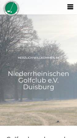 Vorschau der mobilen Webseite ngcd.de, Niederrheinischer Golfclub e.V. Duisburg
