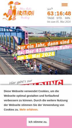 Vorschau der mobilen Webseite www.rhein-ruhr-marathon.de, Rhein-Ruhr-Marathon Duisburg