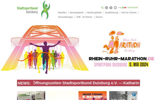 Vorschau von www.ssb-duisburg.de, Stadtsportbund Duisburg e.V.