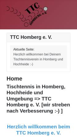 Vorschau der mobilen Webseite ttc-homberg.de, TTC Homberg e.V