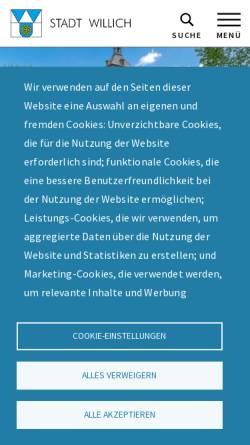 Vorschau der mobilen Webseite www.stadt-willich.de, Stadt Willich