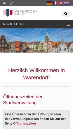 Vorschau der mobilen Webseite www.warendorf.de, Warendorf