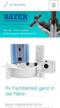 Vorschau der mobilen Webseite www.bayer-installationen.de, Bayer - Installationen