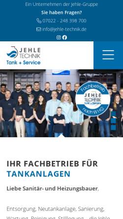 Vorschau der mobilen Webseite jehle-technik.de, Jehle Technik GmbH