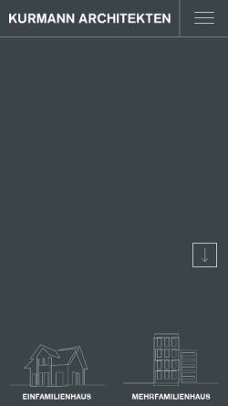 Vorschau der mobilen Webseite www.kurmann-architekten.ch, Kurmann Architekten AG