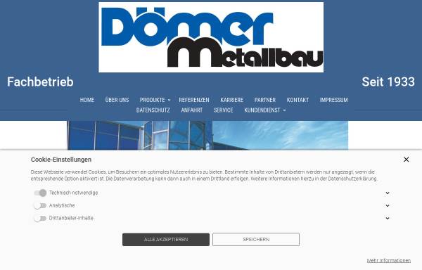 Vorschau von www.doemer-metallbau.de, Dömer Metallbau GmbH