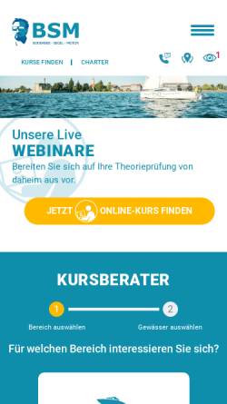 Vorschau der mobilen Webseite www.bsm-ssl.de, Yachtcharter Bodensee