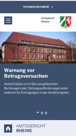 Vorschau der mobilen Webseite www.ag-rheine.nrw.de, Amtsgericht Rheine