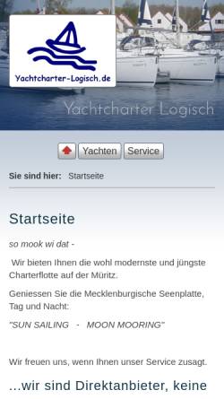 Vorschau der mobilen Webseite www.yachtcharter-logisch.de, Yachtcharter Logisch