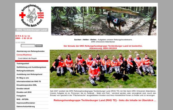 Vorschau von www.rhg-tecklenburger-land.de, DRK Rettungshundegruppe Tecklenburger Land