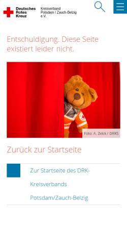 Vorschau der mobilen Webseite www.drk-belzig.de, DRK Rettungshundestaffel Havelland