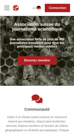 Vorschau der mobilen Webseite www.science-journalism.ch, Schweizer Klub für Wissenschaftsjournalismus