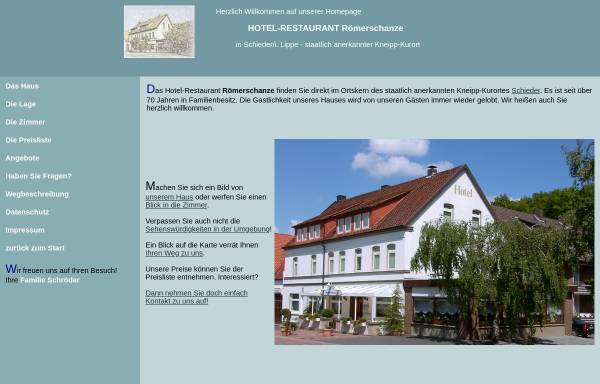 Vorschau von www.hotelroemerschanze.de, Hotel Restaurant Römerschanze