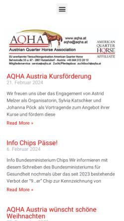 Vorschau der mobilen Webseite www.aqha.at, Austrian Quarter Horse Association