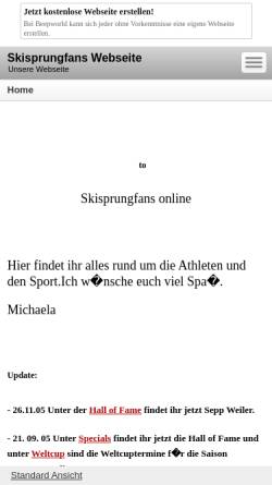 Vorschau der mobilen Webseite skisprungfans.beepworld.de, Skisprungfans