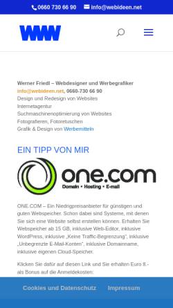 Vorschau der mobilen Webseite www.webideen.net, Waldviertler Web Werkstatt, Werner Friedl