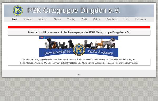Vorschau von www.psk-dingden.de, Pinscher-Schnauzer-Klub, OG Dingden