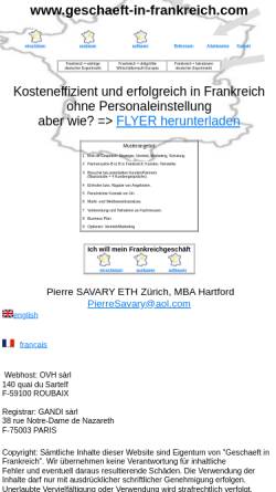 Vorschau der mobilen Webseite www.geschaeft-in-frankreich.com, Pierre Savaray - Geschäft in Frankreich