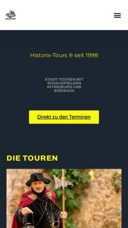Vorschau der mobilen Webseite historix-tours.de, Historix Tours